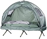 Semptec Urban Survival Technology Campingliege: 4in1-Zelt mit Feldbett, Sommer-Schlafsack und Matratze (Zeltliege, Liege mit Zelt, Stelzen 4 Personen)