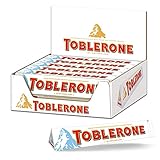 Toblerone weiße Schokolade 20 x 100g, Feine weiße schweizer Schokolade mit Honig- und Mandelnougat