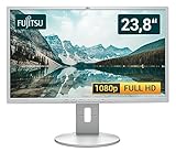 Fujitsu B24-8 T Monitor|23,8 Zoll/60,45cm|TFT Monitor Flachbildschirm|1920x1080|1000:1|250cd/m²|5ms|DisplayPort&VGA&DVI|interne Lautsprecher|Weiß/Hellgrau(Generalüberholt), 33299292-APrime