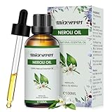 Migcaput Ätherisches Neroliöl 100ml, Naturrein Duftöle Neroli Essential Oils für Diffuser, Luftbefeuchter, Hautpflege, Aromatherapie, Kerzenherstellung