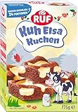 RUF Kuh Elsa Kuchen, Schokokuchen mit Kuhflecken aus Quarkcreme und Schokoraspeln aus Vollmilchschokolade, praktische Backmischung für Kindergeburtstag, 1x750g