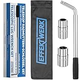 EffektWerk Teleskop-Radmutternschlüssel – Universal-Radmutternschlüssel mit 1/2-Zoll-Antrieb und 2 Stecknüssen (17/19 mm und 21/23 mm) – 38 – 50 cm ausziehbarer Reifenschlüssel