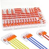 Kabelverbinder, 76 Stück Kabelklemmen Elektro 2 Polig, 3 Polig, 5 Polig, Klemmen Elektro mit Betätigungshebel, Kabel Verbindungsklemme 0.14-4mm² Leiter Klemme, Lüsterklemmen Steckbar für 2-3-5 Leiter