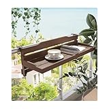 Verstellbarer Balkon-Klapptisch für Geländer - Platzsparender Terrassen-Bartisch Einfache Montage Garten Deck Tisch 59,9 cm Hängender Geländertisch für den Außenbereich