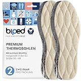 biped 2 Paar Winter Einlegesohlen - Schuheinlagen aus echter Lammwolle - Wärmende Thermo Einlagen mit Aluminium Unterseite z2391(43)