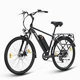 SPATIAL 26' E-Bike für Erwachsene, 7 Gang Elektrofahrrad mit Austauschbarem 36V 13Ah Akku, 25 km/h und 80–100km Reichweite E-Bike für Städtische Pendler, IP65 Wasserdicht