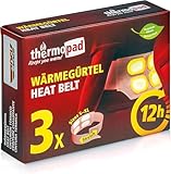 Thermopad Wärmegürtel GR. S-XL (Stretch/Klett) – DAS ORIGINAL: 3x Wärmegürtel für 12 Stunden I Sofort einsatzbereiter Wärmegurt aus extra warmen Wärmepflastern/Wärmepads – Rückenwärmer