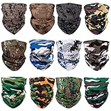 MengH-SHOP Multifunktionstuch Nahtloses Halstuch Camouflage Bandana Elastischer Sport Nahtlose Kopfbedeckung Reiten im Freien 12 Stück