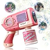 Muakiz Seifenblasenmaschine, Seifenblasenpistole Kinder 5000+ Blasen/Minute Bubble Machine mit Seifenblasen Flüssigkeit für Kinder Outdoor Garten Spielzeug, Bubble Gun Geschenk für Hochzeit/Geburtstag