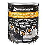 HSS® Flüssigkunststoff für Abdichtung & Reparatur - Hohe Ergiebigkeit - 300g Dose - 0,33m² Reichweite, Lösemittel- & bitumenfrei, Dichtet sofort, MS Polymere (Grau)