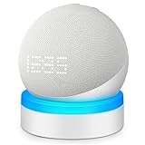 ZUOLACO Dot 4/Dot 5. Generation Tischständer, Ständer Halterung für Echo Dot 5. und 4. Gen, Tischhalterung mit Lichtleiter, Dot 5 Zubehör mit eingebautem Kabelmanagement, weiß