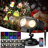 NACATIN Projektor Weihnachten, 2-in-1 LED-Projektor mit 12...