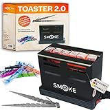 Smoke2u® Toaster 2.0 | Premium Elektrischer Shisha Kohleanzünder mit Gitterschutz inkl. Zange und Hygienemundstücke | 800W Dreiseitiges-Hitzesystem | Unter 6 min fertig