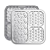 RYAKKA Schleckmatte Hund und Katzen, Edelstahl leckmatte für Hund mit 46 Saugnäpfen,Slow Feeder für Nassfutter Zur Angst Relief und Zähne schützen – ideal für Bad, Wand oder Hundebox (23cm)