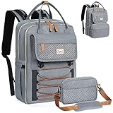 Tonyeee Wickelrucksack Rucksack- Abnehmbare Cross Body Flasche, Wickeltasche Reisen Essentials Baby Tasche mit Wickelauflage,Stylish Wickeltasche für Mama/Papa-Grau