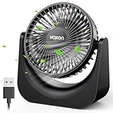 VOXON USB Tischventilator, Mini Ventilator mit 5 Geschwindigkeiten, Ventilator Leise, Ventilator Klein 1,5M Langem Kabel, Tragbarer USB Ventilator für Desktop Büro Zuhause Schlafzimmer, KEINE BATTERIE