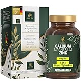 VITACTIV Calcium Magnesium Zink Tabletten - Mineralkomplex hochdosiert für Knochen, Muskeln, Haut & Haare - Calciumcitrat, Magnesiumcitrat und Zinkcitrat - Hohe Bioverfügbarkeit, Vegan - 100 Stück