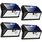 OUILA Solarlampen für Außen mit Bewegungsmelder, Stück 185 LED 3 Modi Solarleuchten für Außen IP65 Wasserdichte, LED Außenwandleuchten für Wandleuchte, Garten, Hof, Garage, Haustüren(Kaltes Weiß)