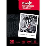 Koala Inkjet Hochglänzend Fotopapier 13x18 cm, 240 g/m², 100 Blatt, für Canon HP Epson Tintenstrahldrucker