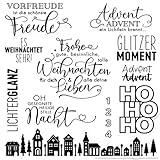 Qoiseys 'HOHOHO'Stempel,Silikonstempel sprüche deutsch, Silikon Clear Stamps für DIY Scrapbooking Fotoalbum Dekoratives Papier