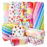 Fanshiontide 6 Pcs Geschenkpapier Geburtstag, geschenkpapier kinder Recycelbares Geschenkpapier DIY Geschenkpapier Geburtstagspapier Set zum für Geburtstag Weihnachten jeden Anlass(70X50cm)