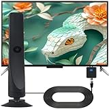 TV-Antenne – Freeview Digitale TV-Antenne für den Innenbereich mit starkem Signal, Reichweite von über 300 Kilometern, Smart-TV-Antennen für den Außenbereich, DVB-T und DVB-T2-Antenne (MT6)