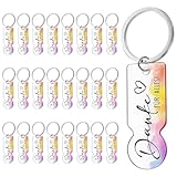 Yphzmtz 24 Stück Acryl Einkaufwagenlöser Schlüsselanhänger | Einkaufswagenchip Öffner | Danke Geschenk für Gäste, Kollegen & Besondere Menschen