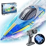 JONRRYIN Ferngesteuertes Boot, RC Boot mit LED-Licht für...