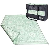 Gadgy Outdoor Teppich Wetterfest - Stylischer Balkon Teppich Wasserfest und UV-Beständig - Wendbarer Outdoorteppich Garten - Teppich Grün inkl. Tragetasche - 270 x 200 cm