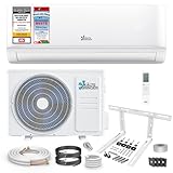 Kältebringer Split Klimaanlage - 9000 BTU (2,6 kW) - Klimagerät mit Heizfunktion, WiFi & App, bis 45qm, sehr leise - Set mit 5m Kupferleitung, Kältemittel R32, Montagematerial, Wandhalterung