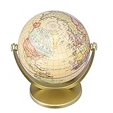 Eacam Vintage Desktop World Map Globe, Erweitern Sie Ihren Horizont und Verbessern Sie Ihr Verständnis der Erde. EIN Einfacher Pädagogischer Globus in Lebendigen Farben aus Robustem