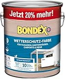 Bondex Wetterschutz Farbe Weiß 3 L für 27 m² | Extreme Deckkraft | Hervorragende Witterungsbeständigkeit | seidenglänzend | Wetterschutzfarbe | Holzfarbe