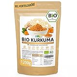 EWL Naturprodukte Bio Kurkuma Pulver 1200g extra XXL Bio-Vorteilspack Kurkuma Pulver Bio Kurkumapulver aus kontrolliert biologischem Anbau Abgefüllt + kontrolliert in Deutschland Curcuma Pulver