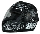 protectWEAR Motorradhelm FS-801-99 schwarz/grau-Gr.M