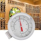 Cafopgrill Thermometer aus Edelstahl mit praktischem Clip, Wasserkocher Weinthermometer Clip auf Zifferblatt Thermometer Hause Brauen Wein Bierthermometer Edelstahl Heiße Flüssigkeit Milch