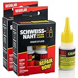 HG POWER GLUE Die Schweißnaht aus der Flasche - Profi-Reparatur-Kleber-Set für Kunststoff Plastik Keramik Porzellan Stein Holz Gummi - kleben mit Industrieklebstoff und Granulat (2x20g + 3x40g)