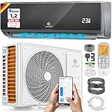 KESSER® Klimaanlage SET Split - mit WiFi/App Funktion Klimagerät - Kühlen A++/ Heizen A+ -12000 BTU/h (3.400 Watt) Kältemittel R32 - Fernbedienung, Timerfunktion - Inkl. komplettem Montagematerial