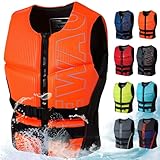 Neopren Schwimmweste Für Erwachsene Und Kinder Zum Paddeln Leichte Schwimmweste Schwimmhilfe Verstellbar Für Herren Und Damen Schwimmwesten Für Wassersport,XL, Orange