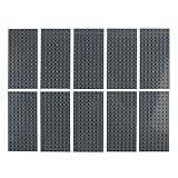 Lego® City Classic Basic - 8x16 Platte Dunkelgrau - 10 Stück - Bauplatten ideal für kreative Bauprojekte