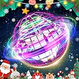 TOMZON Hoverball Fliegender Ball, RGB Spielzeug für Kinder, Kreisel, Boomerang mit LED Licht, 15min Flugzeit USB Aufladung, Geschenk für Jungen und Mädchen-Violett