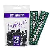 Granny's® Exclusive Slim Aktivkohlefilter 50 Stück & 2 Hanf Long Papers 36 Blatt | Ø 5.9 mm Filtertips | 108 x 45 mm organic King Size Long Papers | Kohlefilter für Selbstdreher