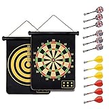 Magnetisch Sichere Dartscheibe Dartboards ∅38cm für Kinder und Erwachsene - Doppelseitige (mit 12 Pfeilen)