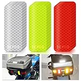 Reflektoren Aufkleber Reflektierendes Klebeband Selbstklebend für Motorrad Fahrzeug Auto Fahrrad Helm Schutzhelm, PSLER 36 PCS Hohe Sichtbarkeit Fluoreszierendes Wasserdicht Reflektorband
