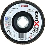 Bosch Professional 1x Fächerschleifscheibe X571 Best for Metal X-LOCK (für Metall, Ø 125 mm, P 80, gewinkelte Ausführung, Zubehör Winkelschleifer)