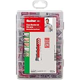 fischer Meister-Box Wohnraum, 132-teiliges Dübelset, 6-10 mm Durchmesser, für Heimwerker und Profis, universeller Einsatz - optimal für unbekannte Untergründe im Innen- und Außenbereich
