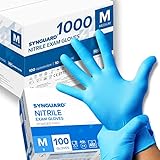 1000 Nitril-Handschuhe, puderfrei, latexfrei, hypoallergen, Lebensmittelhandschuhe, medizinische Einweghandschuhe (Größe M)