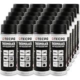 TECPO Thermolack Spray Dose, 24x 400ml Bremssattellack Ofenlack, Auspufflack, hitzefest Autolack, hitzebeständig schnell trocknend, schwarz matt, schützt vor Rost