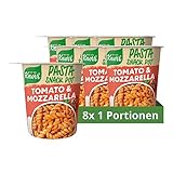 Knorr Pasta Snack Pot Tomato & Mozzarella leckere Instant Nudeln fertig in nur 5 Minuten 8 x 72 g