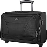 MATEIN Business Laptop Trolley, Aktenkoffer mit Rollen Pilotenkoffer für 17 Zonll Laptop Case, Leicht Aktentrolley Laptoptasche mit Rädern HandgepäCk Rollerkoffer für Reisen, Herren, Damen, Schwarz