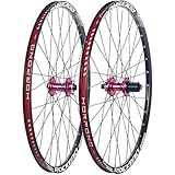 UNFRASLOP Rosa,24inch,24/26/27.5/29In Mountainbike Laufradsatz Alu Alloy Double Layer Felgen Thru-Axle Vorder- Und Hinterrad 32H Scheibenbremsnaben Für 7-11 Gang Kassette